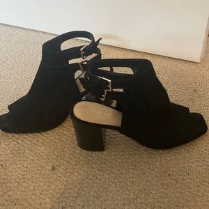 Black Suede Strappy  Ankle Scandals,size 8